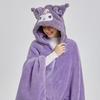 Lovely Hooded Robe Multifunctional Air Conditioning Blanket Soft Cape Type Animal Coral Fleece For Adults Winter Wear
