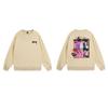 Unisex Oversized Crewneck Fleece-Lined Cotton Sweatshirt With Dice Letter Print Winter Casual Wear