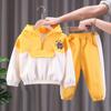 New Winter Girls Plush Set for Boys Casual Sports Two-piece Set for Baby Toddler Outdoor Clothing Sets