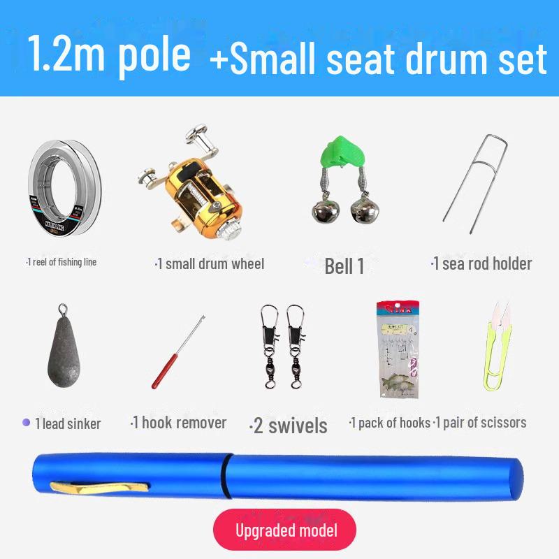 Компактный карманный мини-набор ультракоротких удилищ для морской рыбалки с выдвижной приманкой для заброса.