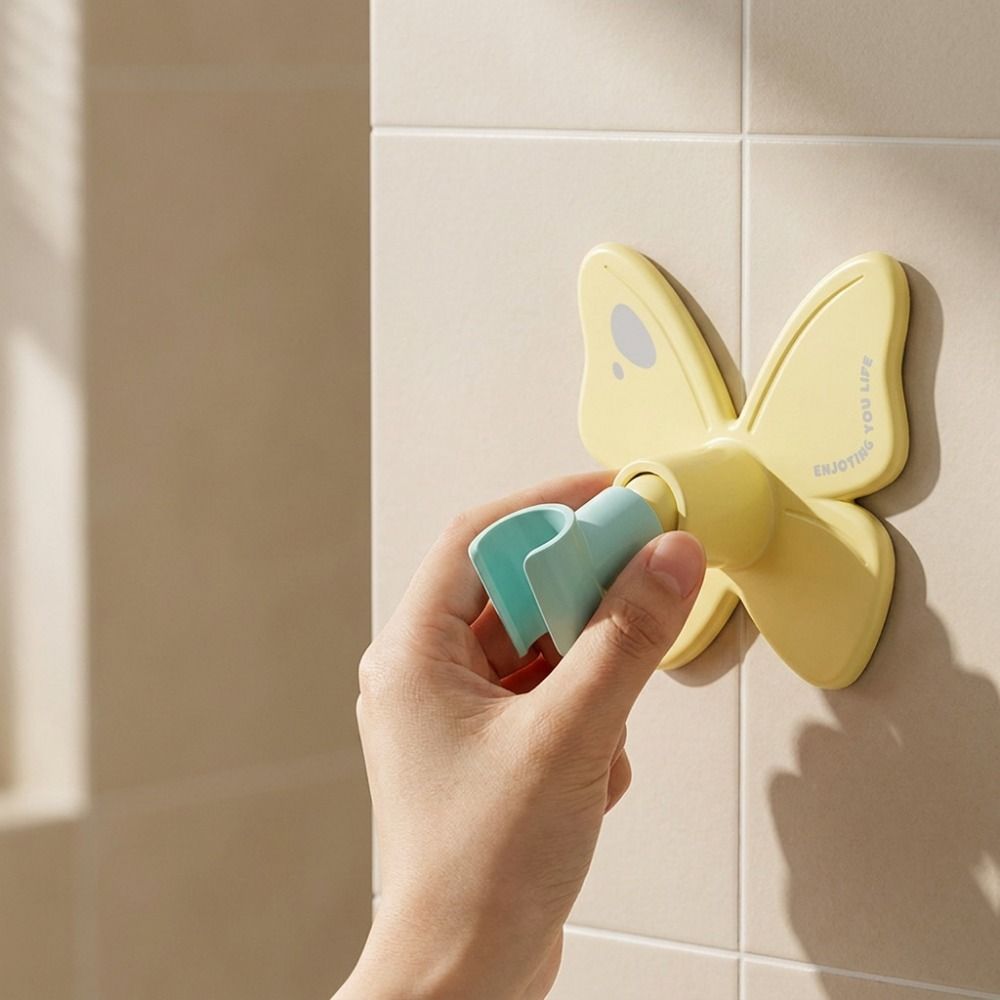 Butterfly Shape Creative Shower Head Bracket Cartoon Shower Hanging Rack Bathroom Supplies
