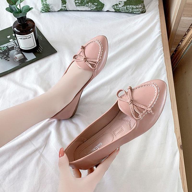 Весна и осень Новые женские туфли с заостренным носком и неглубоким носком на плоской подошве, однотонные повседневные туфли без застежек, туфли-лоферы на мягкой подошве