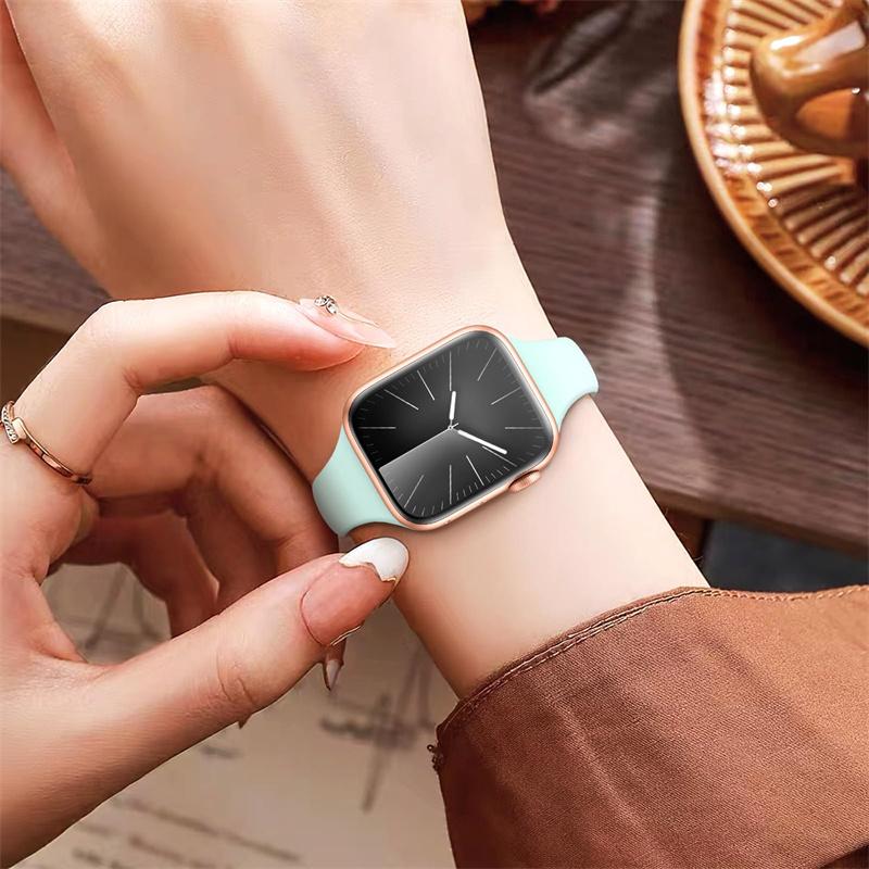 Тонкий силиконовый ремешок для Apple Watch 11 10 46 мм Ultra 3-2 49 мм серии 9-8-7 41 мм 45 мм 44 мм спортивный браслет iWatch 4 6 5 SE 3 ремешок
