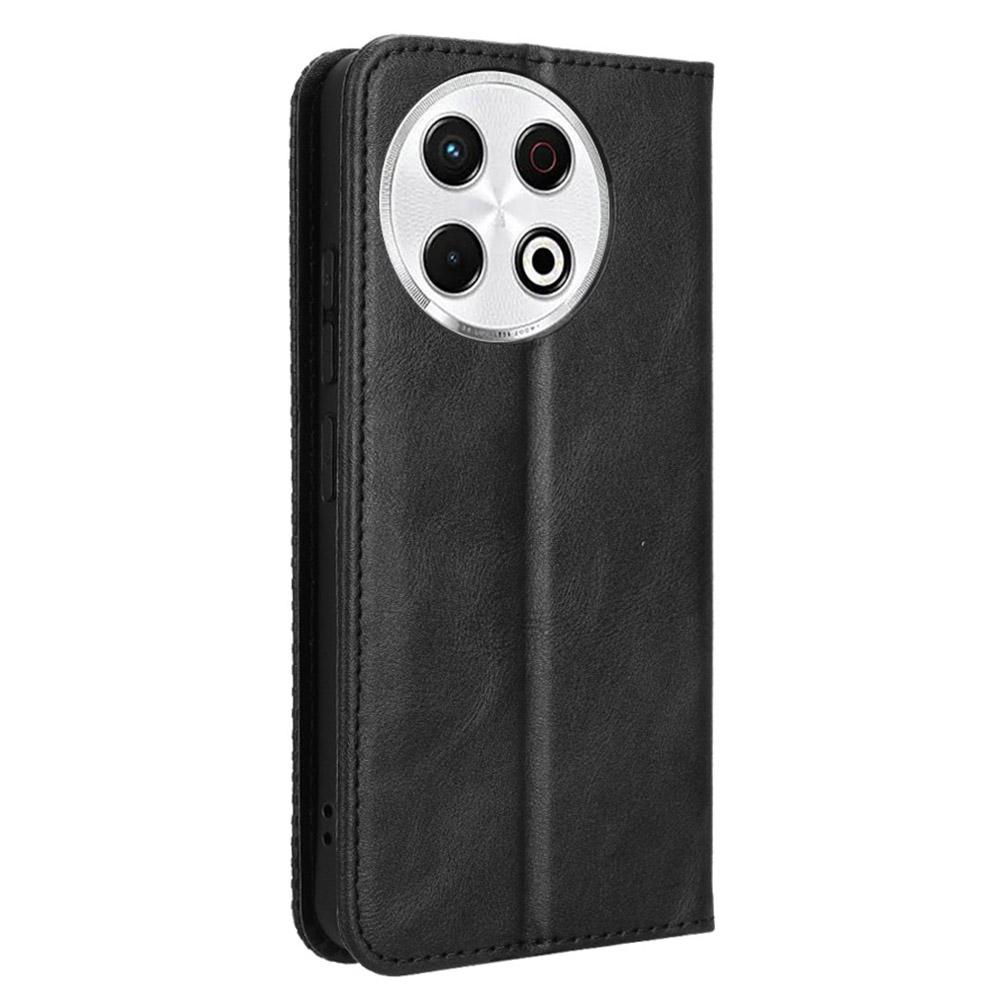 For TECNO Spark 30 Pro 4G KL7 Leather Case Wallet Stand Retro Texture Phone Cover