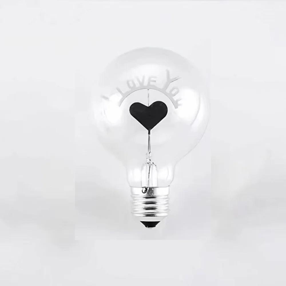 Small Rose Flame Light Bulb Heart Love Art Light Bulb Screw Holder Sunflower Creative Night Lamp Decoration