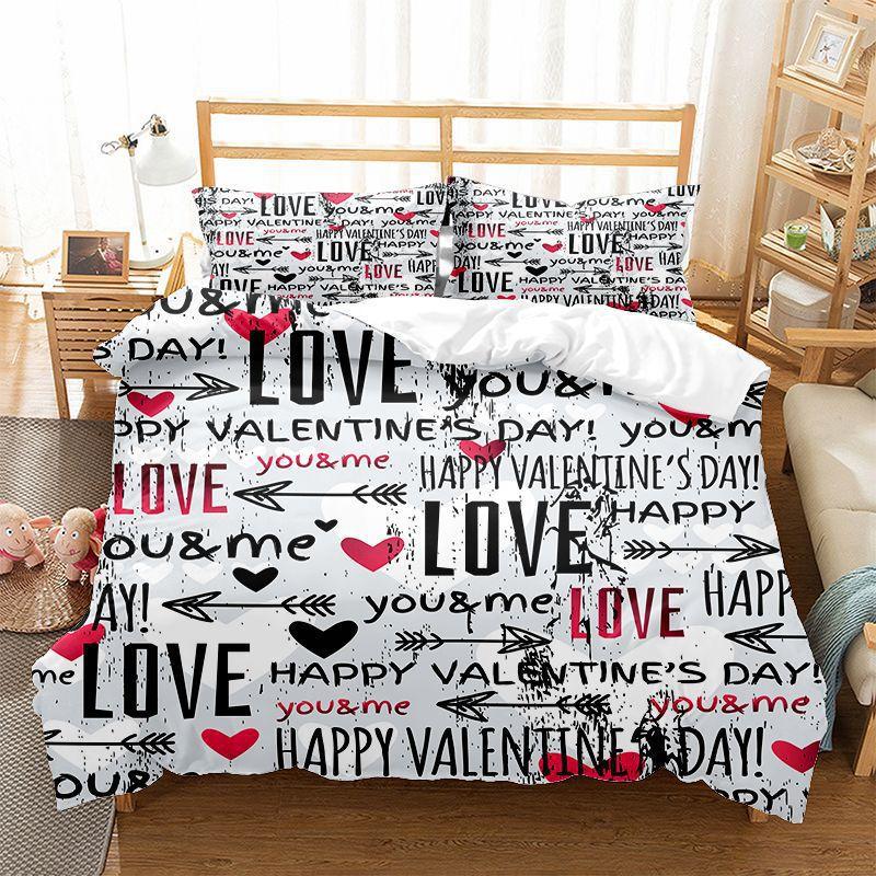 Мягкое Романтичное Английское Постельное Белье Пододеяльник Вдохновляющие Слова Комплект Постельного Белья Квин Для Взрослых Детей Декор Газетное Письмо Покрывало