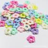 Spring Color 19*5mm Hollow Five-Petal Flower Beads, Mixed Colors, Large Hole for DIY Beading