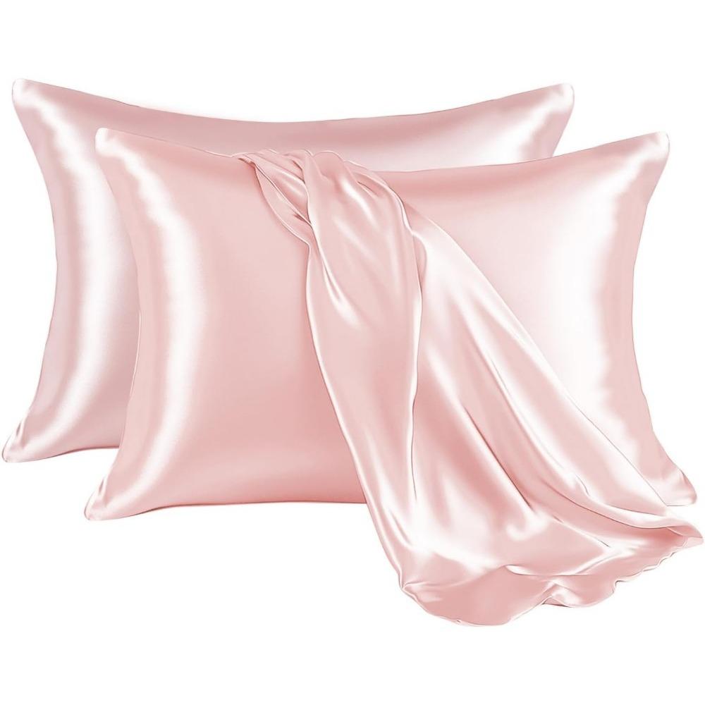 Наволочка из атласа размера Queen Size для волос и кожи, наволочка из шелкового атласа, 2 шт., набор наволочек из 2 шт., шелковистая наволочка с застежкой-конвертом