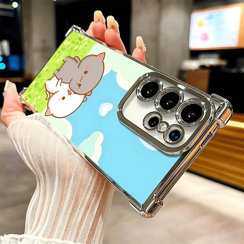 Мультяшный Милый Персик Гома Покрытие Чехол Для Телефона Для Samsung Galaxy S24 S25 FE S26 Edge S23 Ultra S22 S21 Plus S20 Противоударный Подушка Безопасности C