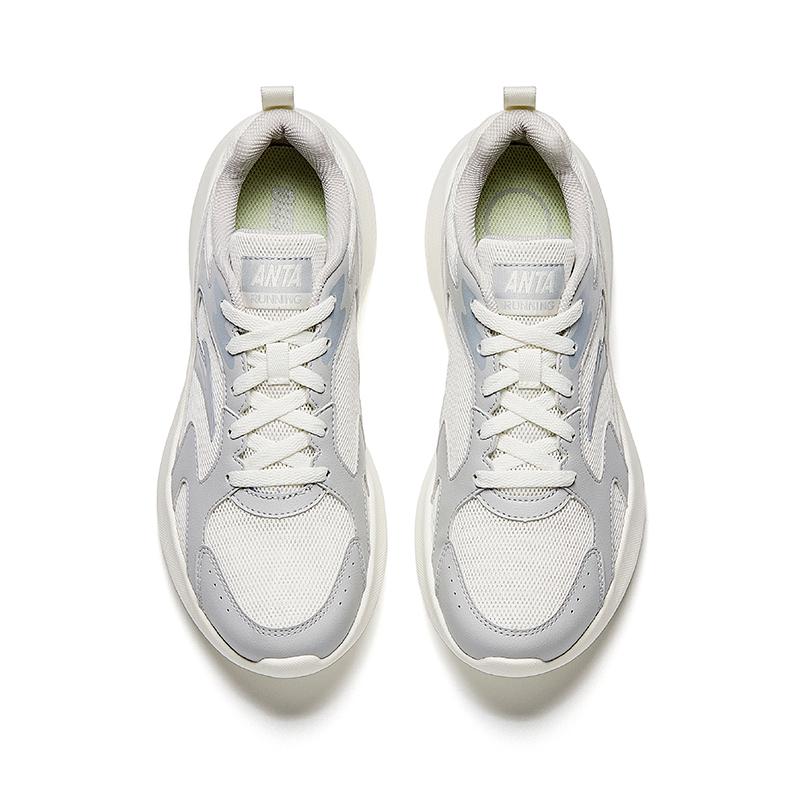 Anta Коллекция для бега Дышащие и легкие Низкие повседневные кроссовки для тренировок и бега Мужские Бело-серые Кроссовки 912535507-2