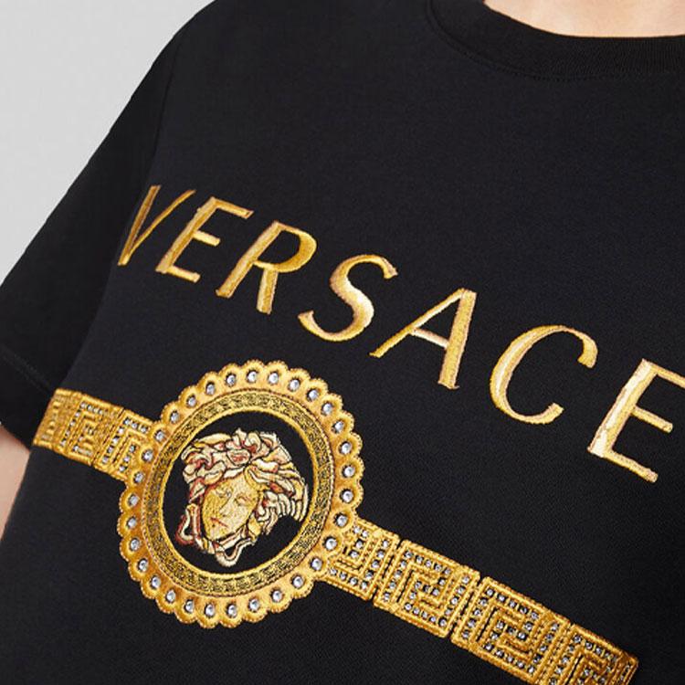 VERSACE Embroidered Medusa Logo T Shirt A87372-A228806-A1008