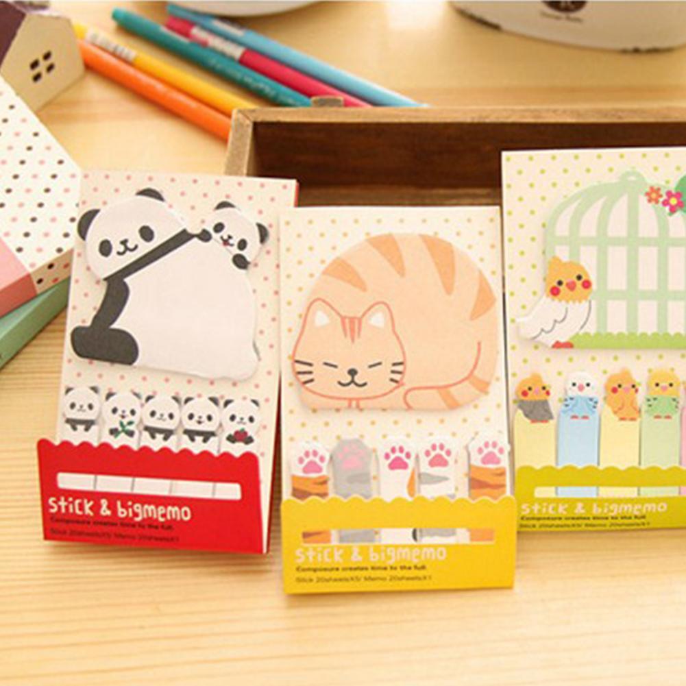 Cute Cartoon Multi-function Sticky Notes Memo Pad Paper Bookmarks School Supplies Planner Stickers