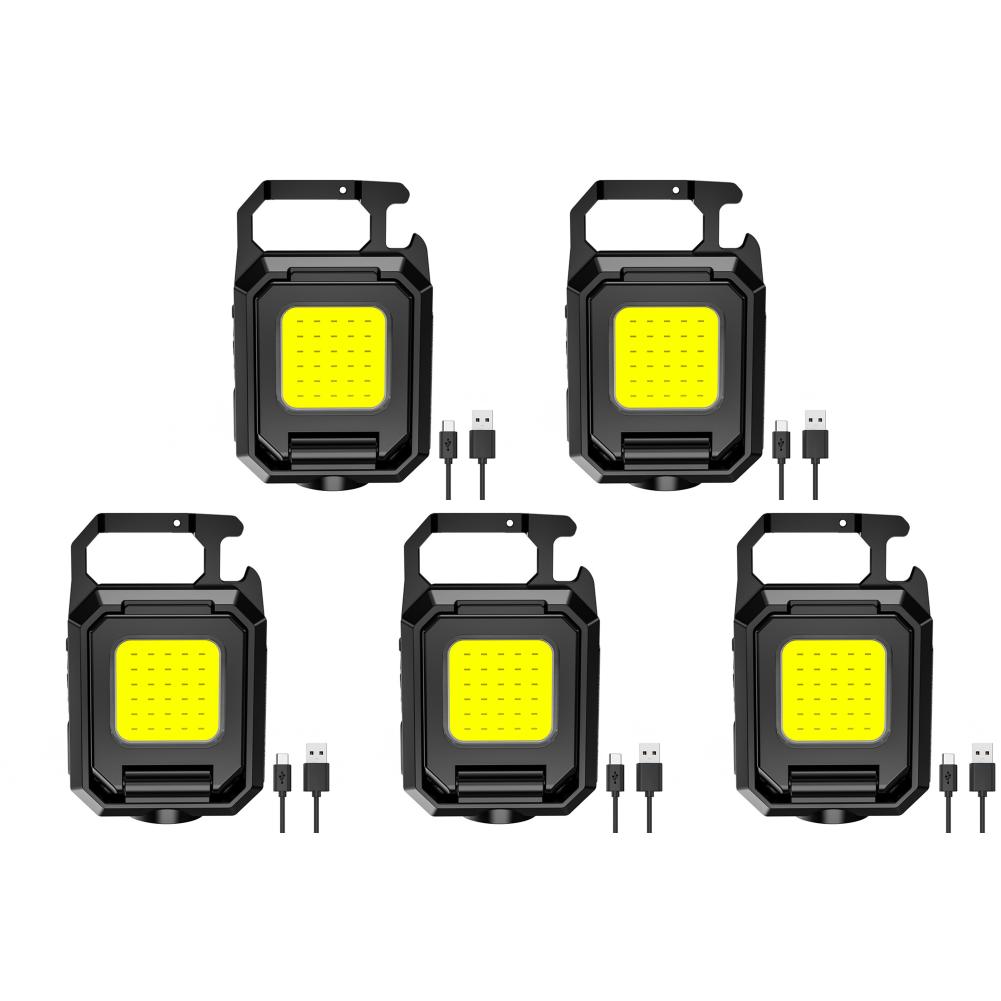 Мини-светодиодный фонарик 1000LM, брелок, многофункциональный портативный COB, кемпинговые лампы, зарядка через USB, рабочие фонари, фонари для рыбалки