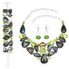 Shiney Labrodorite Peridot Quartz Jewelry Necklace Set 16-18''