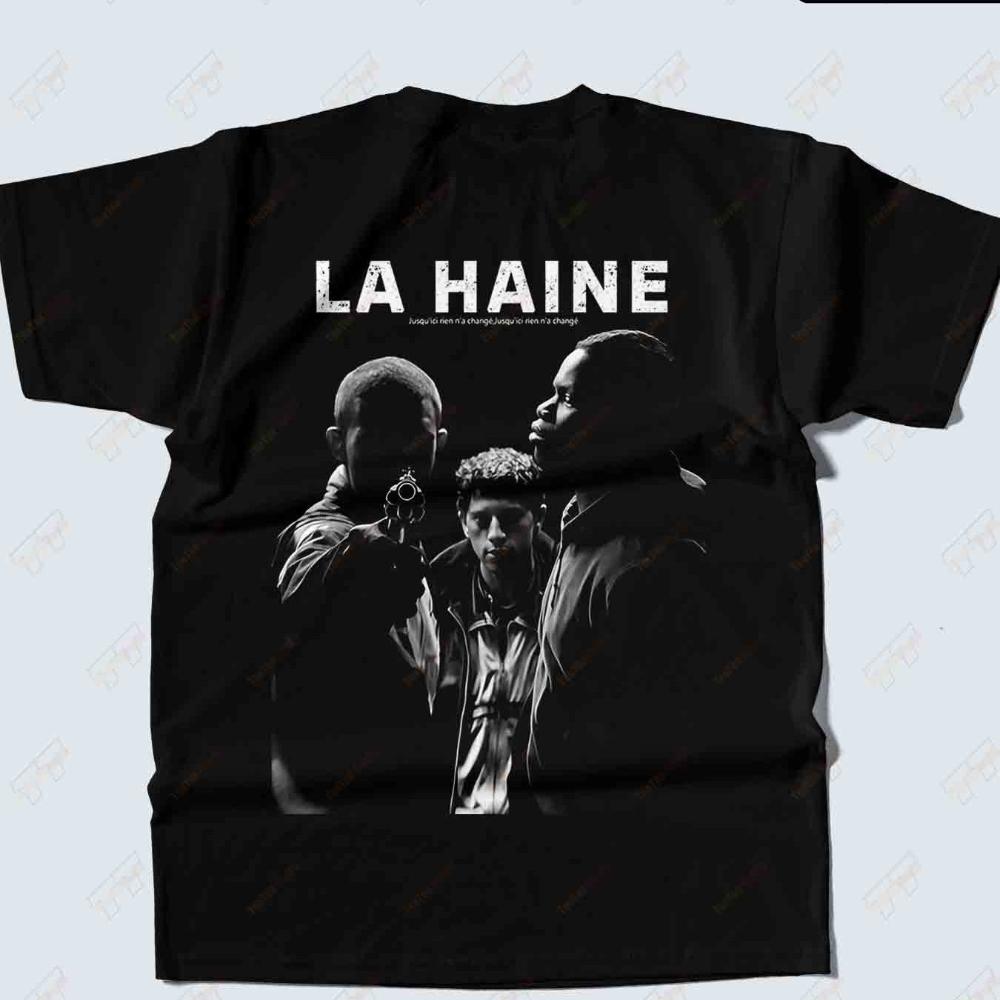 Vintage Graphic Retro Cinema Film Bold La Haine Text Black Back Print 100% Tee Short Sleeve T-Shirt