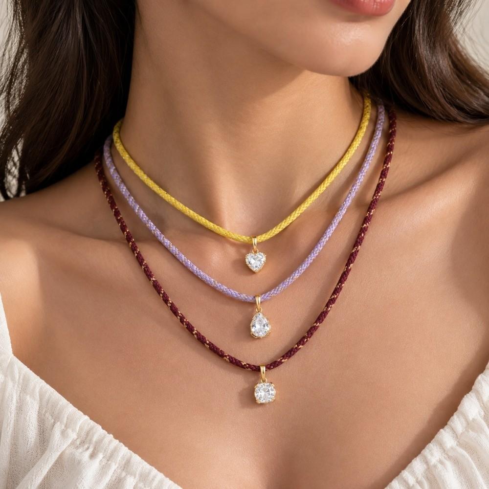 Geometric Square Rhinestone Choker Imitation Mozambique Rhinestone Collarbone Chain Neck Jewelry