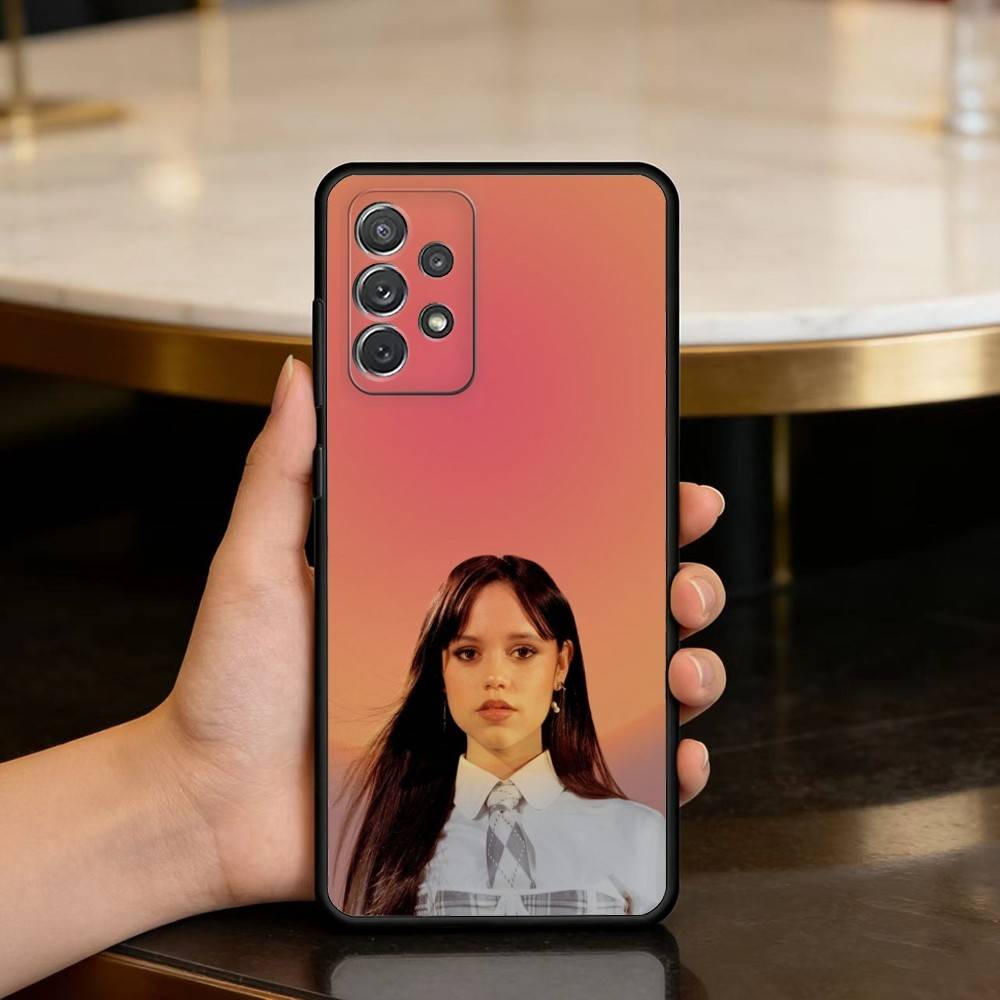 J-Jenna O-Ortega-GA Soft Silicone Black Cover Phone Case For Samsung Galaxy A73,A72,A71,A70,A53,A52,A51