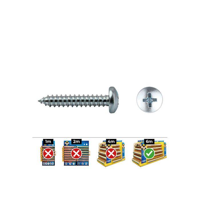 Винт с цилиндрической головкой Philips Din 7981 3.9x16 Цинковое плоское. Коробка 500 Uni. Чело