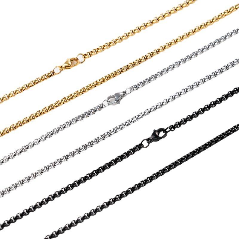 Модное универсальное квадратное жемчужное ожерелье из титановой стали с квадратной цепочкой Hezi из нержавеющей стали с цепочкой Corn для мужчин