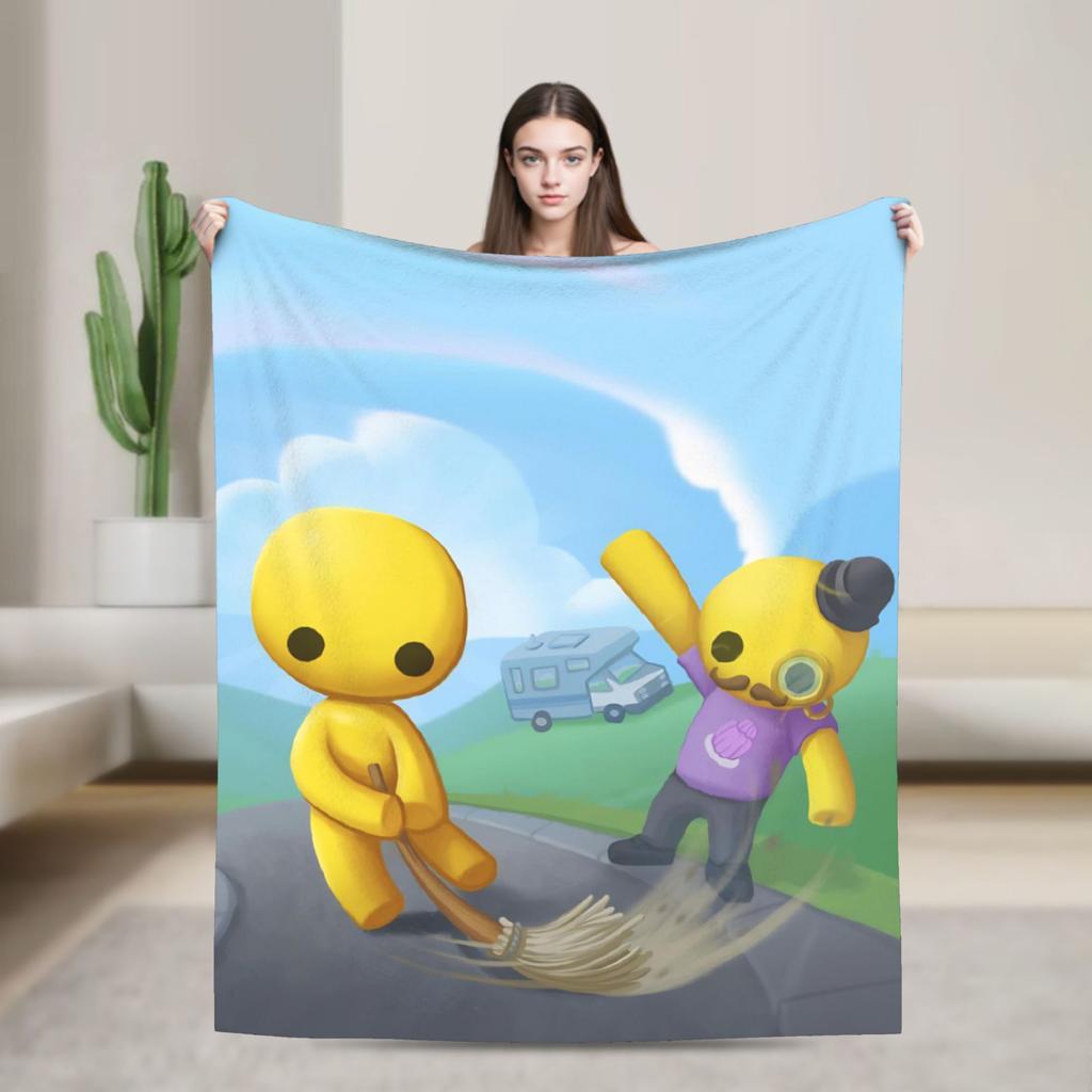Wobbly Life Sandbox Game Fashion Blanket Cartoon Funny Flannel Novelty Warm Throw Fashion Blankets for Coverlet Decoration Outdoor
