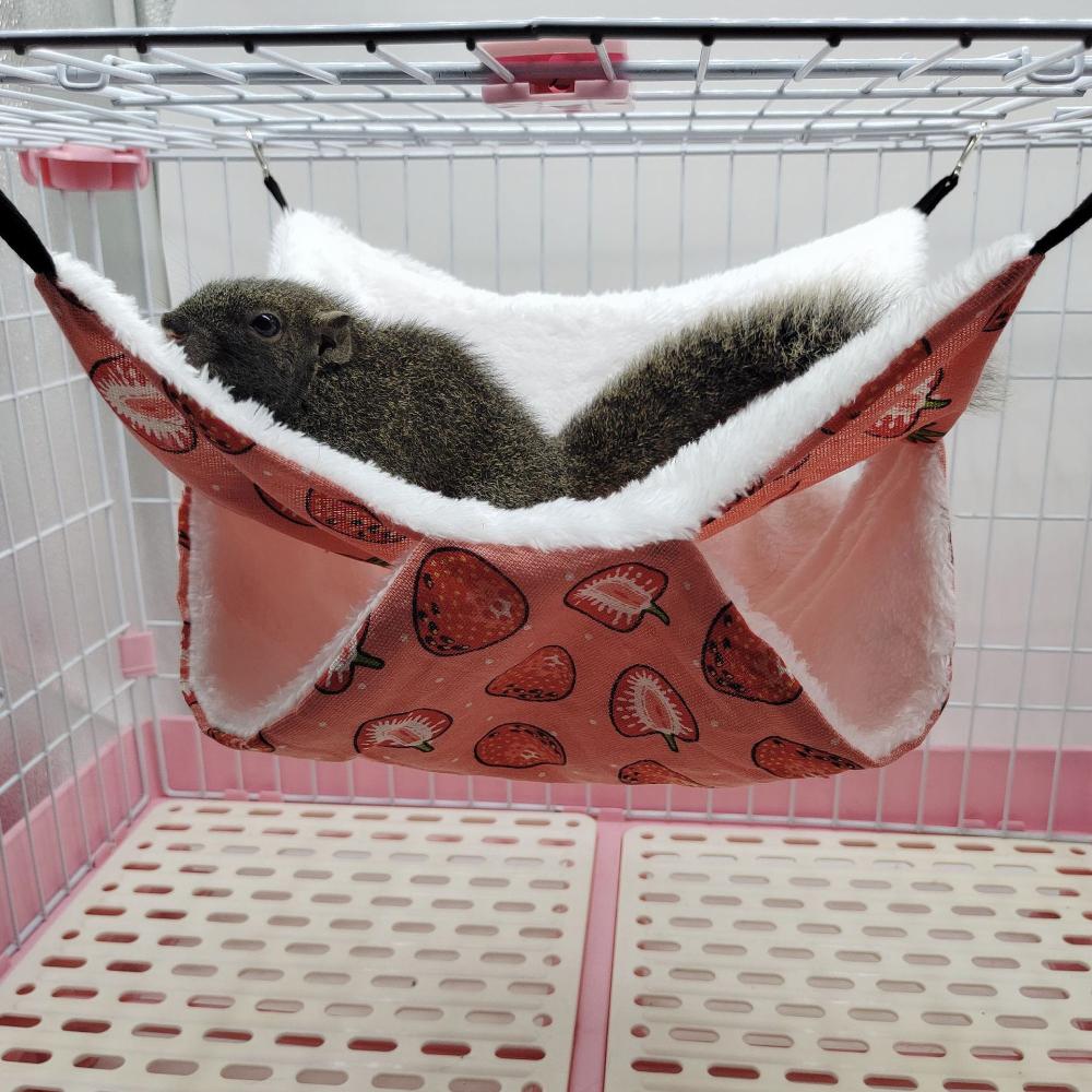 Fashion Plush Double Layer Squirrel Beds Hamster Cage Pet Sleeping Bag Pet Hammock