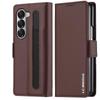 For Samsung Z Fold 6 5 4 3 Fold6 Fold5 Fold4 Fold3 5G Business Leather Case with Pen Holder Wallet Cards Slot Flip Phone Cover