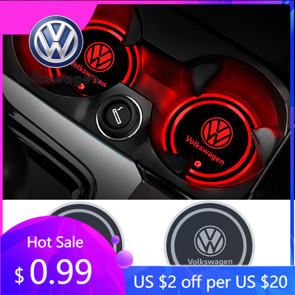 Для VW Volkswagen Jetta MK5 Golf 2 шт. Автомобильные Светящиеся Подстаканники Держатель Коврика для Стакана с Водой Авто Стайлинг Для Volkswagen VW GTI Jetta Golf B