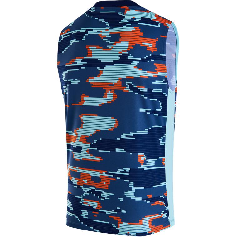 Nike Повседневная футболка без рукавов с круглым вырезом и принтом по всей поверхности, мужские топы, цвет «космический синий» FJ2718-492