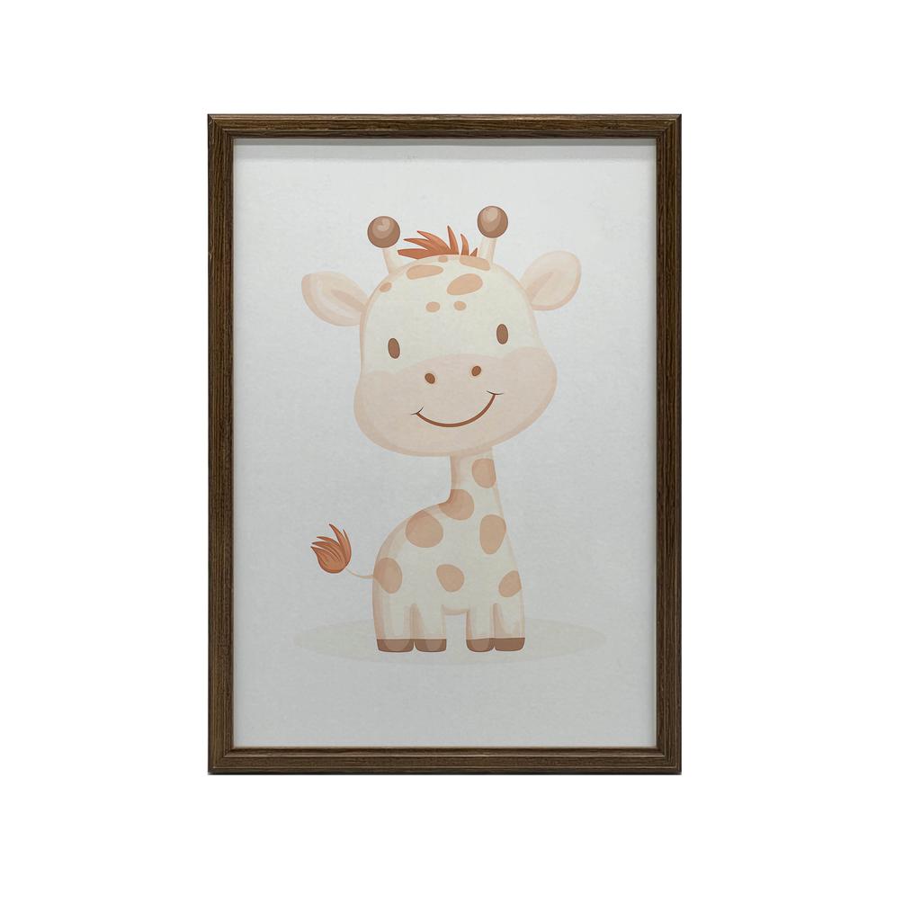 Uśmiechnięta Żyrafa - Plakat Dla Dzieci Uśmiechnięta Żyrafa - Plakat Dla Dzieci, 40X50 Cm, Rama Aluminiowa Czarna, Papier Matowy 230 Gsm