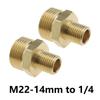 Адаптер для мойки высокого давления M22 x 1.5 Наружная резьба на G1/4 Дюймовый наружный разъем Латунный соединитель Редуктор Адаптер шланга для шланга