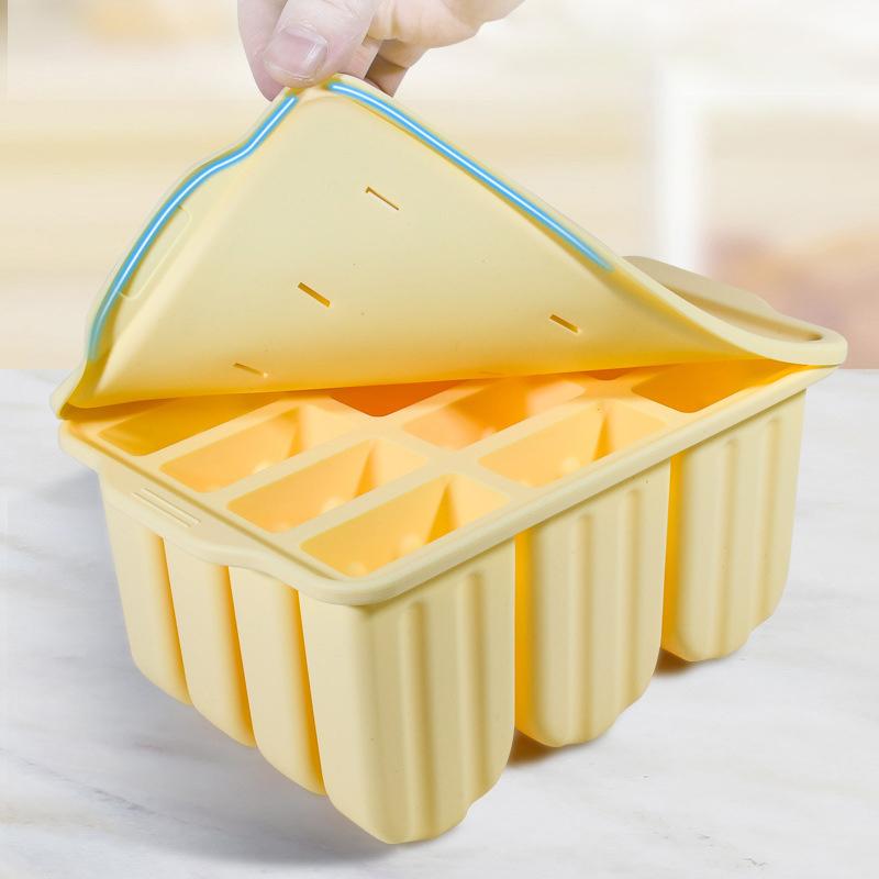 12 Форм для мороженого подряд Легко извлекаемые Силиконовые формы для эскимо для морозильной камеры Домашний лед с крышкой Кухонный десерт