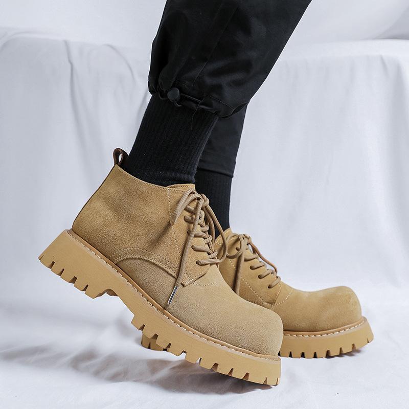 Низкие ботинки Martin мужские ретро-обувь с усиленными каблуками дерби 2024 новые бархатные мужские ботинки на платформе 4727-R