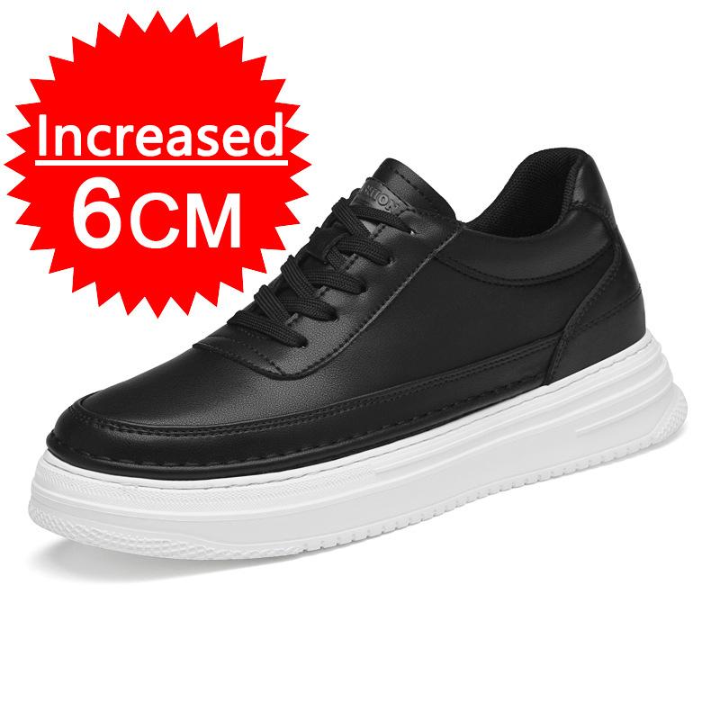 Men Leather 6/8CM Invisible Inner Height Increasing Shoes Outdoor Fashion For With Thick Soles Breathable Men Shoes Formal Shoes