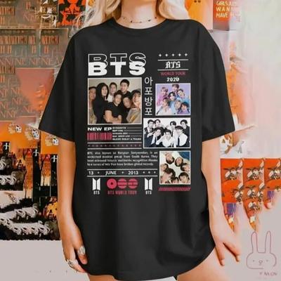 Графическая футболка BTS 2026 World Tour, вдохновленная концертом K-pop Bangtan, в стиле тура Arirang, подарок фанату - Доступны мужские и женские размеры