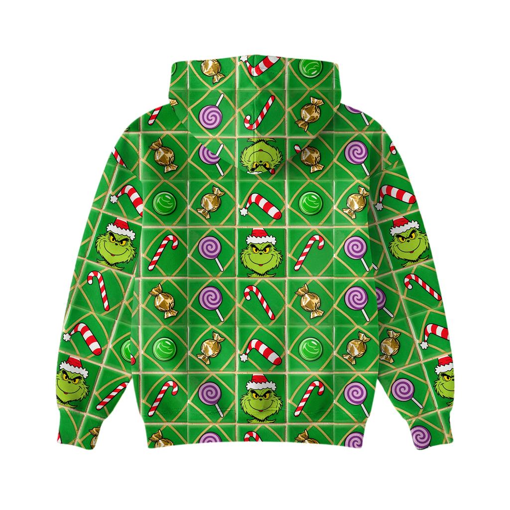 Ladies' Loose And Comfortable Drawstring V-neck Long Sleeved Christmas Printed Sweatshirt