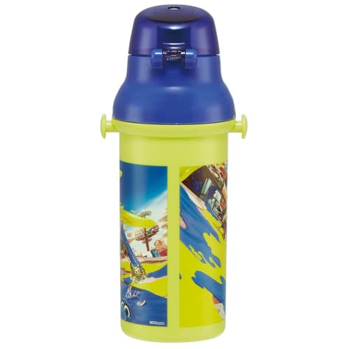 Skater Children's Plastic Water Bottle 480ml One Push Open/Close Antibacterial Child Friendly Lightweight Antibacterial Treatment Made in Japan Splato