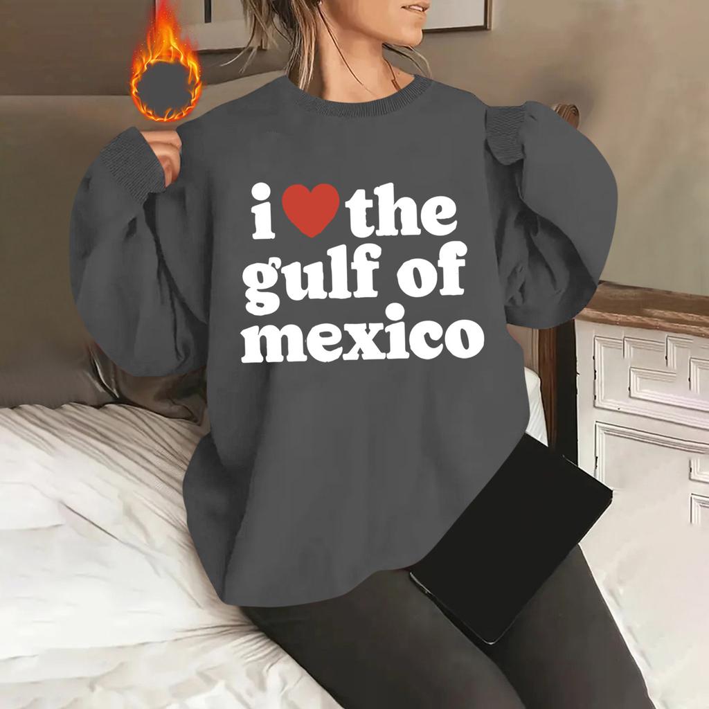 Унисекс офсетный принт круглый вырез свободный свитшот с длинными рукавами