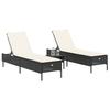 VidaXL Chaises longues avec coussins lot de 2 noir résine tressée 3261587