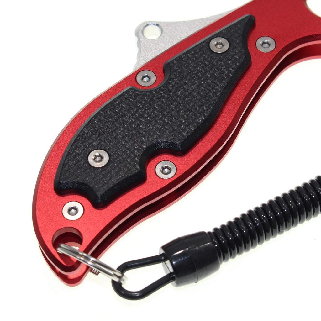 1091 Fish Lightweight Aluminum Fish Long Gun Grip (Iregui) Grip, Grip, Reach, (Red (Aluminum Trigger))