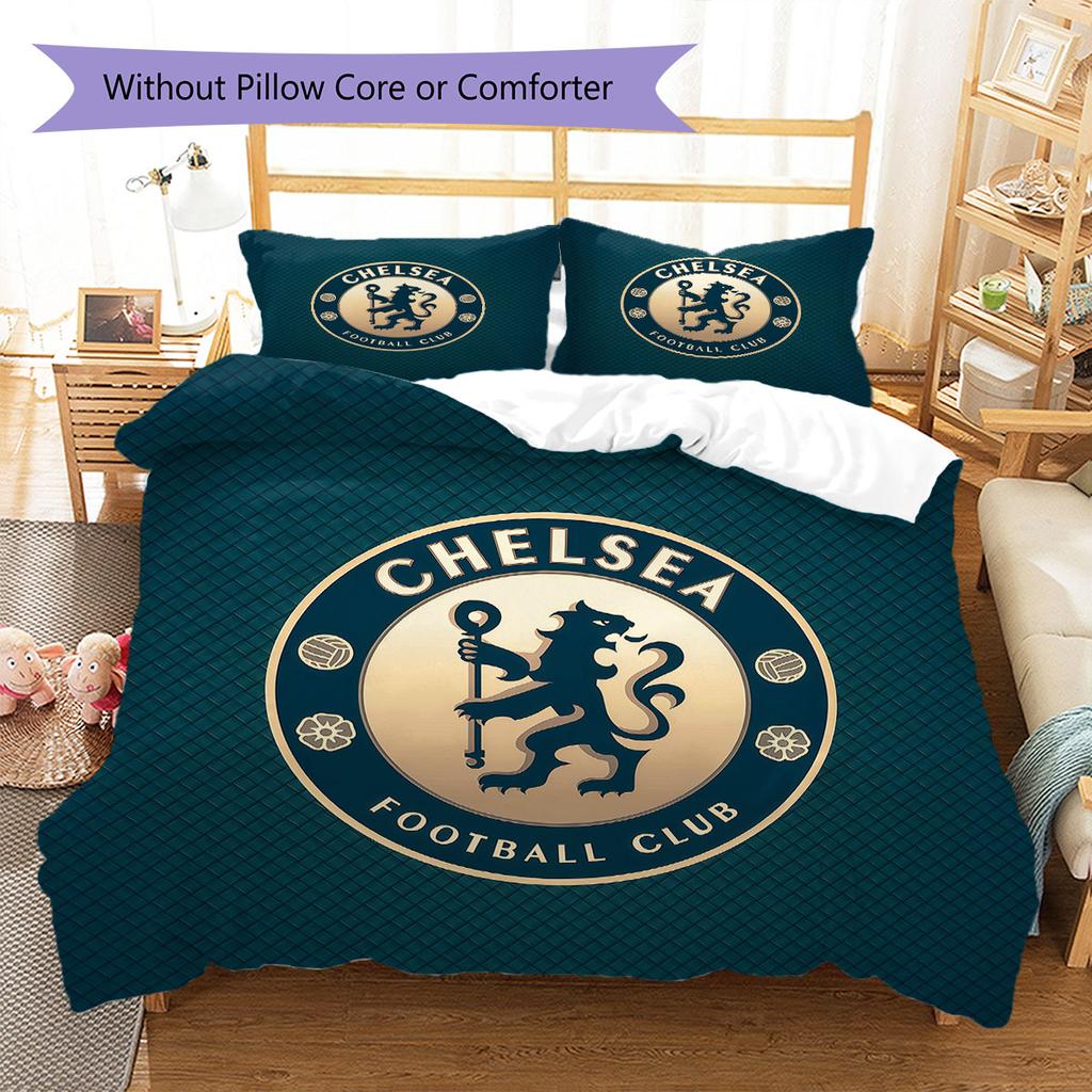 Chelsea F Pattern Bedding,Quilt Set Quilt Cover Pillowcase Home Birthday Gift(1 * duvet cover + 2 * pillowcase, without core)