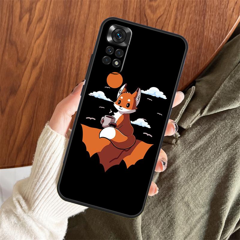 Anime Funny Fox Case For Xiaomi Redmi Note 14 Pro 13 12 11 10 15 Pro Plus Redmi 15 C 13 10C 12C 14C 13C Cover