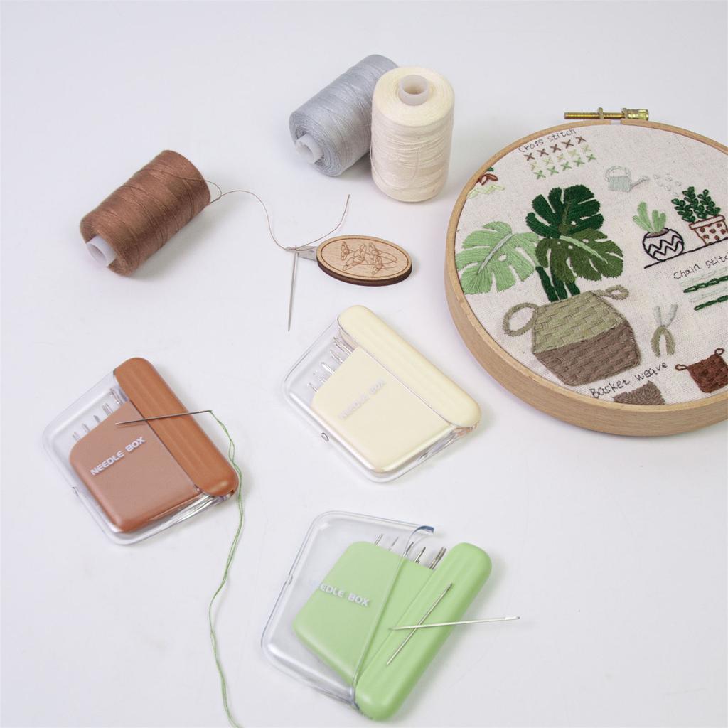 Набор из 10 швейных игл для ручного шитья с магнитной коробкой, металлическая вышивальная игла с нитевдевателем для шитья, квилтинга и вышивания