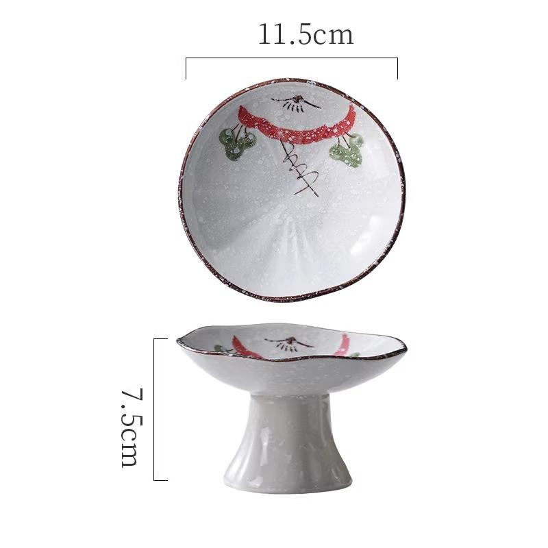 Новая китайская десертная высокая тарелка Маленькая тарелка для закусок Освежающая тарелка Ретро керамическая тарелка Закуски для послеобеденного чая Товары для дома
