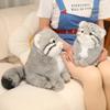 Grey Squatting Manul Doll Plush Toy Stuffed Wild Animal Stripe Spotted Fluffy Plushie Appeasing Companion Gift