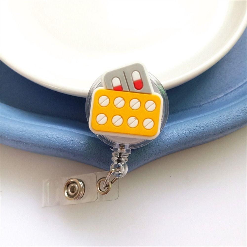 ID Card Holder Retractable Badge Holder Chest Card Easy Pull Buckle  Doctor Students
