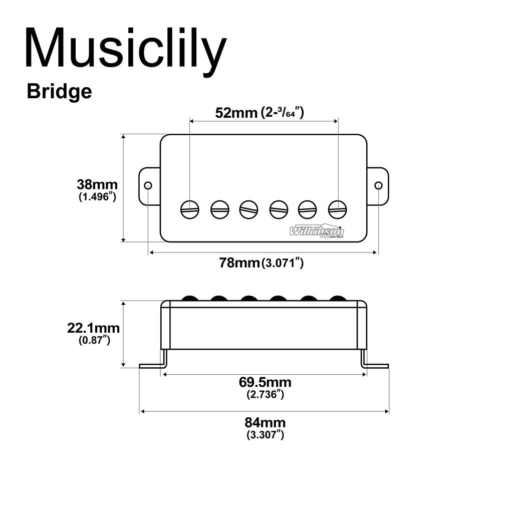 Звукосниматель-хамбакер Wilkinson Vintage Tone Alnico 5 в стиле PAF для электрогитары типа Les Paul, хром, бридж,