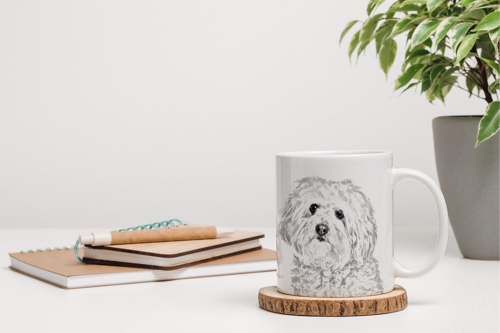 Bichon Bolognese, Bolo, Botoli, Bottolo - cup with a dog, cute cup with graphics, a gift with your photo from the Art-Dog brand
