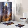 Halloween Shower Curtain Floor Mat Combination Four-Piece Set Kitchen Absorbent Non-Slip Carpet Bedroom Door Mat