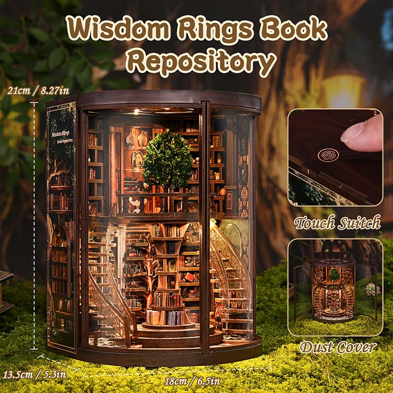 3D Wooden Puzzle QmXCyzl DIY Miniature Dollhouse Study Room Model Kit