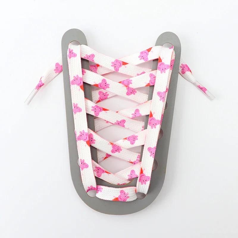 1Pair Cartoon Graffiti Printing Shoelaces Flat Shoe Laces Running Shoes Sneakers High Top Low Top Canvas Shoelace for Kids Adult